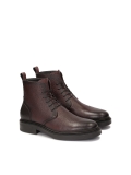 Maroon lace-up pea leather boots GOTFRYD