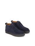 Navy blue suede chukka sneakers LEONID