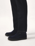 Navy blue suede chukka sneakers LEONID