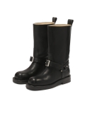 Leather biker boots with slip-on upper KS LEVEN