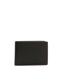 Small black men's wallet trimmed with red thread   LAURENCIUS