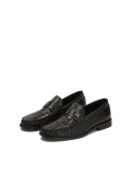 Black croc-embossed leather loafers KS BERNARD