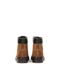 Brown men's suede boots with trep sole KS ALCESTE