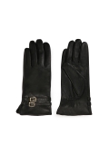 Elegant black gloves with two stripes MERI