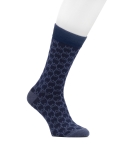 Navy blue men's socks with KAZAR monograms THAMES