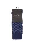 Navy blue men's socks with KAZAR monograms THAMES