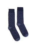 Navy blue men's socks with KAZAR monograms THAMES