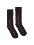 Black socks with contrasting stripe and logo TREZEE