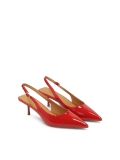 Red patent leather pumps with exposed heel BRIA