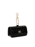 KAZAR monogrammed black leather key case ARABELLA