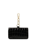 KAZAR monogrammed black leather key case ARABELLA