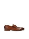 Leather loafers with cross strap OSVALDO