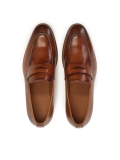 Leather loafers with cross strap OSVALDO