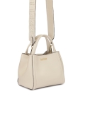 Soft cream handbag with monogram embossed strap BLAINE S