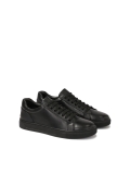 Black lace-up leather sneakers AJAKS