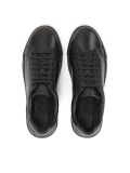 Black lace-up leather sneakers AJAKS