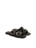 Leather slides with wide straps LIV