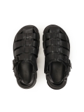 Black leather sandals with covered toes ANTONN