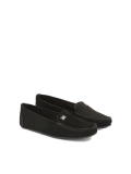 Women's nubuck black moccasins TRICIA