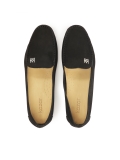 Women's nubuck black moccasins TRICIA