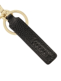 Black leather key ring with gold hardware VALERA