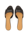 Elegant black mules with openwork pattern  LUCIA
