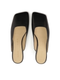 Slip-on black slides with square front  KS BRICE