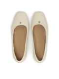 Cream ballerinas with a square line KS EDMEE