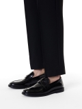 Monogrammed black slip-on loafers KS MAACURY
