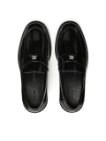 Monogrammed black slip-on loafers KS MAACURY