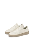 Leather sneakers in broken white with embroidered logo KS ETIENNE