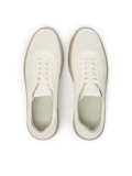 Leather sneakers in broken white with embroidered logo KS ETIENNE