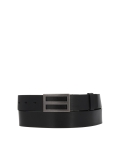 Black leather belt with silver buckle RUPPERTO
