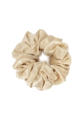 Beige scrunchie rubber band in a corporate pattern PAPILLON