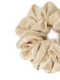 Beige scrunchie rubber band in a corporate pattern PAPILLON