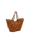 Suede light brown trapeze handbag NAN