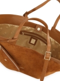 Suede light brown trapeze handbag NAN