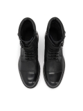 Black leather men's boots with buckles and lace-up upper ILLTES