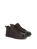 Leather brown sneakers with high upper  TRUXTON
