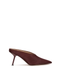 Maroon stiletto mules with natural bristles KS ELYSIE