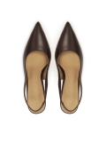 Brown stiletto pumps with an open heel  KS ELYSIE