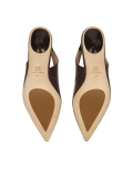 Brown stiletto pumps with an open heel  KS ELYSIE
