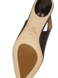 Brown stiletto pumps with an open heel  KS ELYSIE
