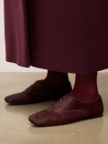 Maroon bristles leather shoes KS LORIENT