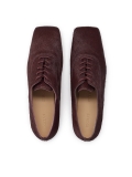 Maroon bristles leather shoes KS LORIENT
