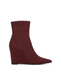 Maroon boots with natural bristles KS OTYLIE