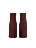 Maroon boots with natural bristles KS OTYLIE