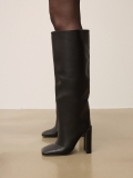 Black natural leather boots in a modern style KS SELAME