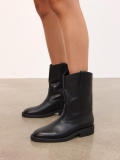 Slip-on black leather boots VESLINA