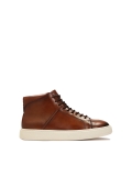 Brown high-top sneakers with binding FELIKS